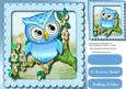 Lovely Cute Blue Owl in a Tree