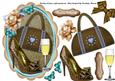 Lovely Shoes and Hadbag Topper in Aqua and Buff