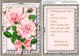 Lovely Pink Roses in Gingham Frame with Verse
