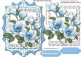 Lovely Blue Magnolias in a Ornate Frame