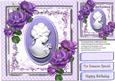 Lovely Cameo Lady in Lilac with Roses