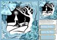 Lovely Aqua Christmas Card with Monocrome Scene