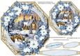 Lovely Octagonal in Blue with Poinsettias