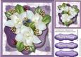 Beautiful White Magnolias on a Deep Lilac Mat