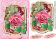 Beautiful Deep Pink Rose on a Gold Plaque