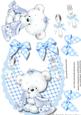 Cute Blue Baby Boy Bib with Lovely Teddy
