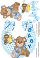 Lovely Baby Boy Bib with Brown Bear