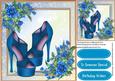 Beautiful Blue Shoes and Roses .