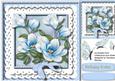 Beautiful Blue Magnolias on Double Lace