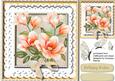 Beautiful Peach Magnolias on Double Lace.