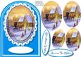 Lovely Shaped Card in Pyramid with Christmas Scene , 3