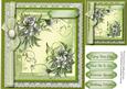 Lovely Moss Green Flowers on a Lace Frame 