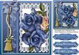 Beautidul Blue Roses on Butterfly Lace 