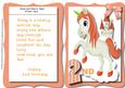 Tent Card , 2nd Birthday Apricot Unicorn