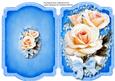Print and Fold in Blue with Cream Roses