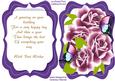 Tent Card with Verse Lilac Roses and Butterflies