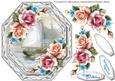 Beautiful Silver Octagonal with Roses and Scene