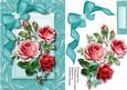 Lovely Roses in a Aqua Swirl Frame