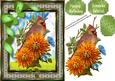 Beautiful Female Cardinal with Chrysanthamums
