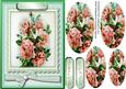 Beautiful Pink Roses on Lace with Bow