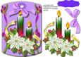 Lovely Lilac Topper or Tag , Cream Poinsettias