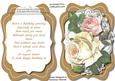 Lovely Tent Card with Cream Roses and Verse
