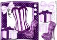 Lovely Lilac Shaped Card with Bask and Accessories
