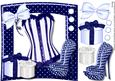 Lovely Royal Bluel Shaped Card Withbask and Accessories