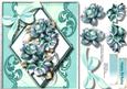 Lovely Flowers on a Diamond Mat , Aqua