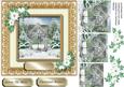 Beautiful Scene with Poinsettias in Gold 