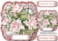 Beautiful French Roses on a Pink Glitter Frame