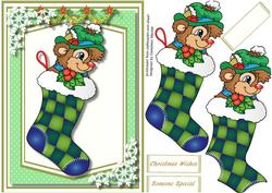 Cute Puppy Dog in a Stocking
