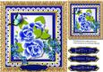 Beautiful Blue Flowers on Lace 