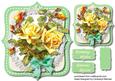 Lovely Yellow Roses on a Stitched Mat