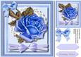 Beautiful Blue Rose on Lace with Ribbon Bow