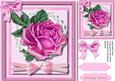 Beautiful Cerises Rose on Lace with Ribbon Bow