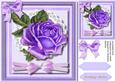 Beaitiful Lilac Roseon Lace with Ribbon Bow 