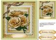 Beautiful Buff Roses on a Double Lace Frame ,