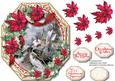 Beautiful Octagonal Topper with Red Poinsettias 