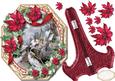 Lovely Plate and Stand with Red Poinsettias