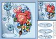 Lovely Rosy Posy Roses in a Blue Frame