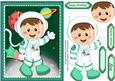Lovely Brown Haired Space Cadet Birthday Boy, .