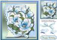 Beautiful Blue Magnolias on a Ornare Plaque
