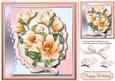 Beautiful Apricot Magnolias on a Ornate Plaque