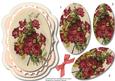 Lovely Roses on a Stitched Oval Frame