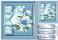 Lovely Blue Magnolias and Ribbon Bow