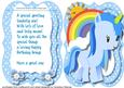 Ten Card with Verse , Little Blue Unicorn