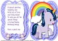 Tent Card with Verse, Little Liac Unicorn