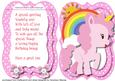 Tent Card with Verse, Little Pink Unicorn
