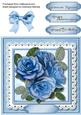 Stunning Blue Roses on Lace